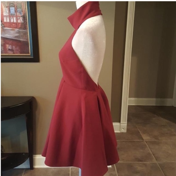 Red Maroon Smoke Trails Dress - Picture 4 of 9